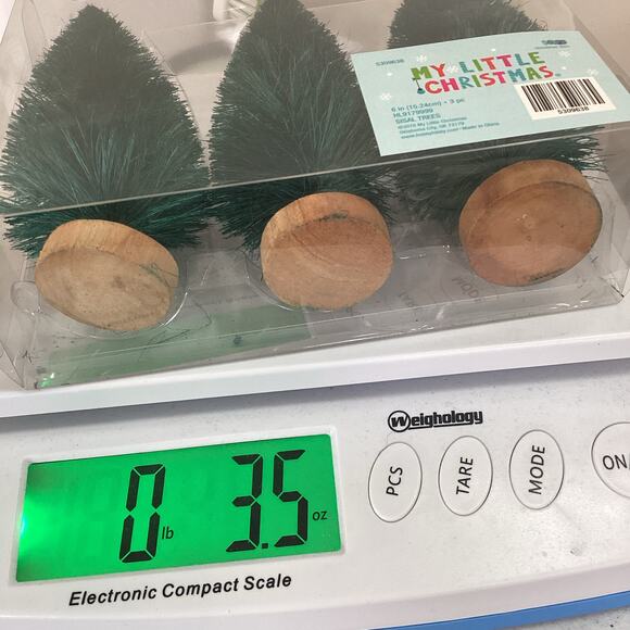 My Little Christmas 2021 Hobby Lobby 6" Sisal Bottlebrush Trees Green NIB - Picture 10 of 11